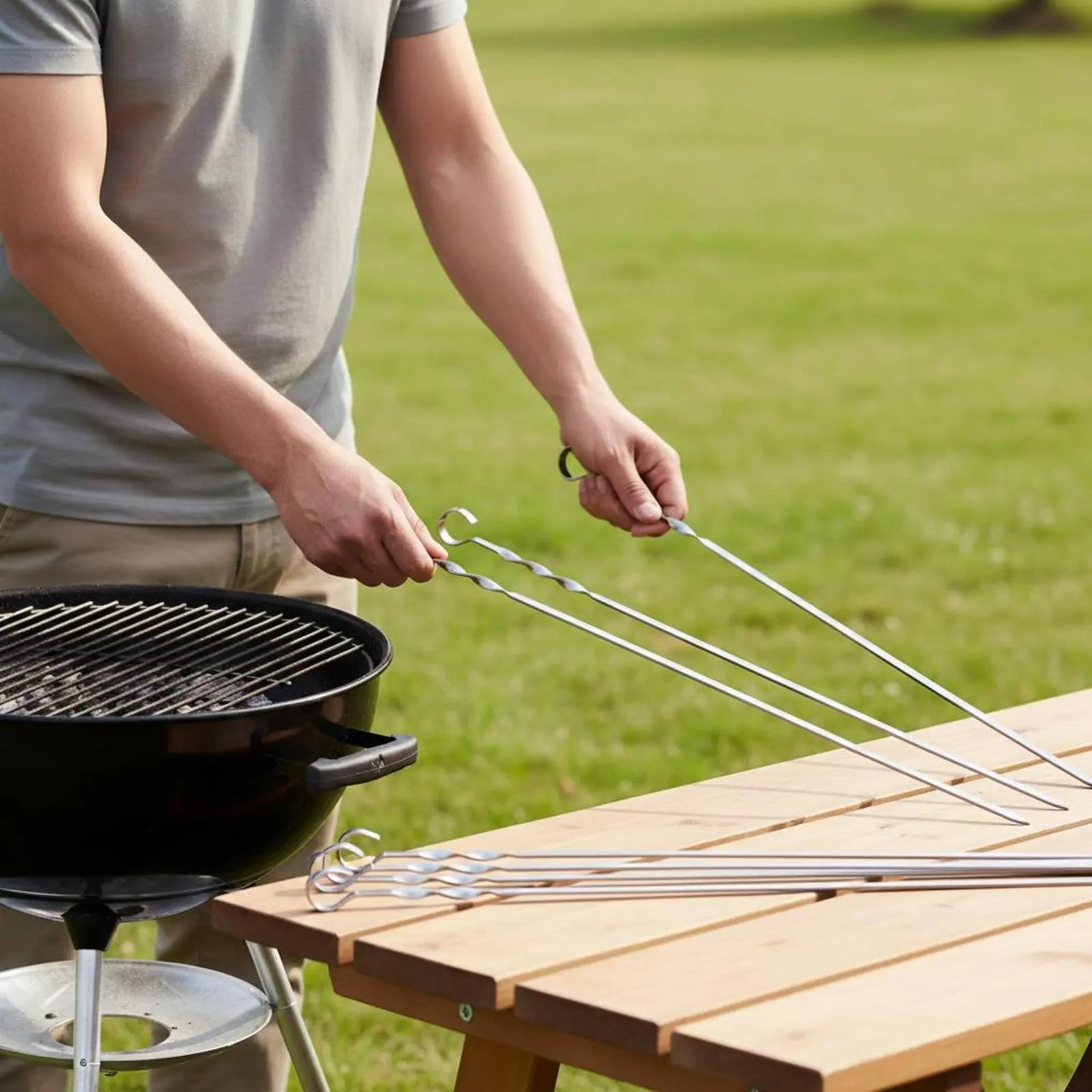 12 Pieces Twisted Grill Skewers Easy to Clean Stainless Steel Skewers Reusable Shish Kabob Skewer Food Contact Safe for Camping
12 Pieces Twisted Grill Skewers Easy to Clean Stainless Steel Skewers Reusable Shish Kabob Skewer Food Contact Safe for Camping
