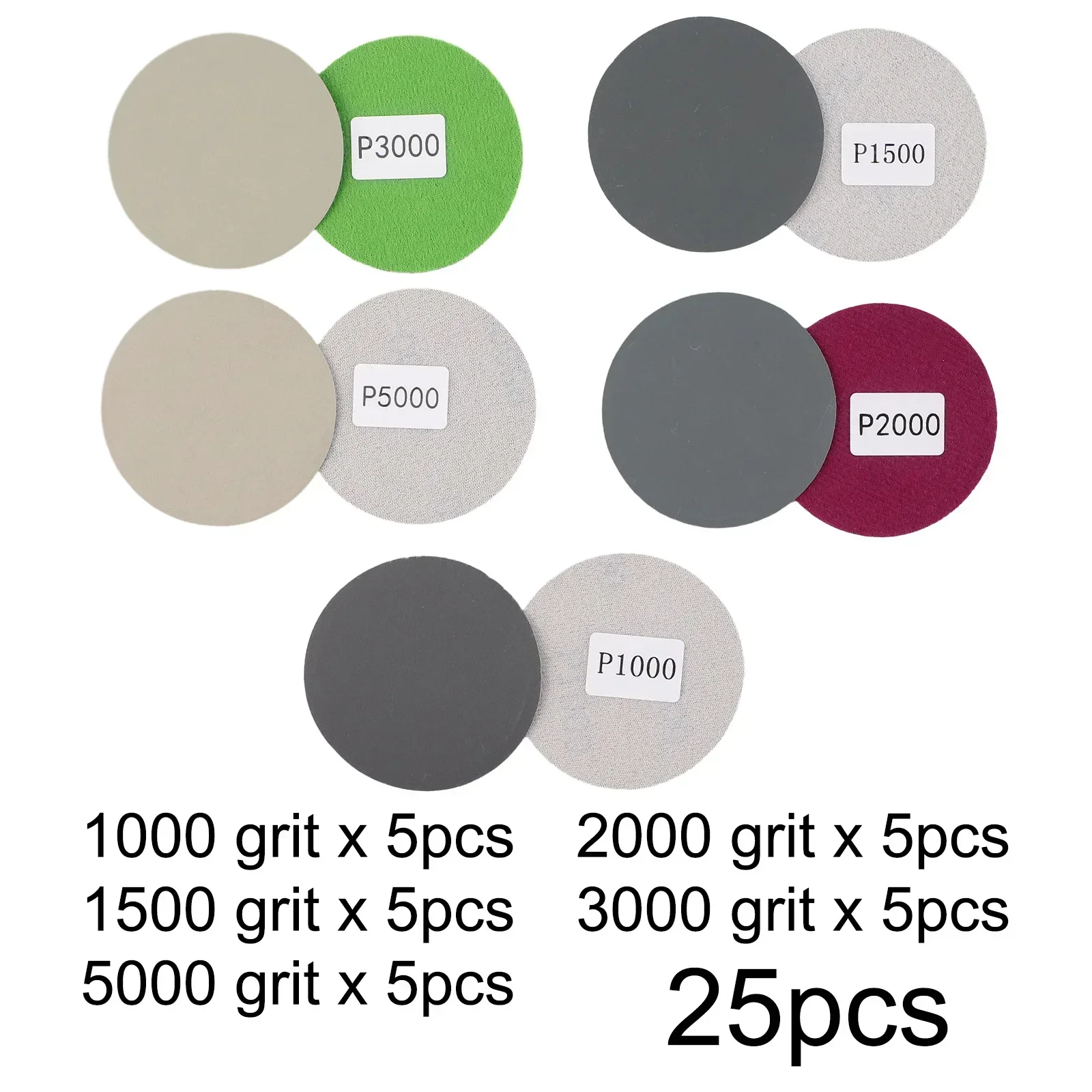 25pcs 3inch Hook&Loop Wet/Dry 1000 1500 2000 3000 5000 Grit Sand Paper Discs Outils Abrasifs Sanding Paper Abrasive Tools
25pcs 3inch Hook&Loop Wet/Dry 1000 1500 2000 3000 5000 Grit Sand Paper Discs Outils Abrasifs Sanding Paper Abrasive Tools