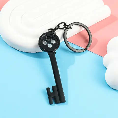 Coraline & The Secret Door Classic Anime Movie Key Pendant Keychain for Women Men Kids Fans Keys Holder Collection