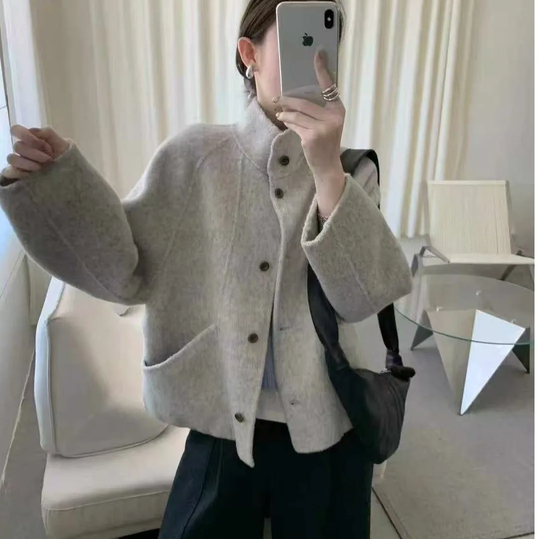 Ladies' Chic Simple Woolen Coat ort Loose Lapel Outerwear Korean Sle Quali Wool High Faion Casual Top for Women 
Ladies' Chic Simple Woolen Coat ort Loose Lapel Outerwear Korean Sle Quali Wool High Faion Casual Top for Women