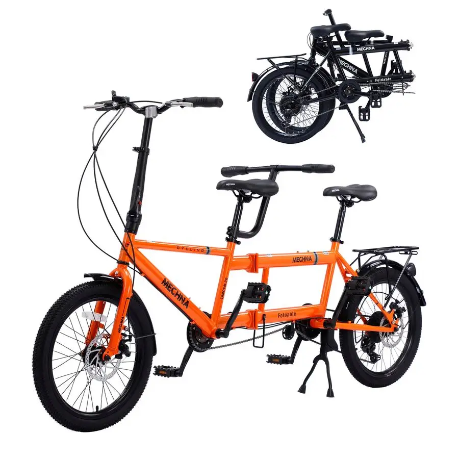 Folding Tandem Bike, 20 Inch Tandem Bikes for Adults, 7 Speed 2 Person Foldable Bike, City Beach Cruiser Bikes with Adjustable
Folding Tandem Bike, 20 Inch Tandem Bikes for Adults, 7 Speed 2 Person Foldable Bike, City Beach Cruiser Bikes with Adjustable