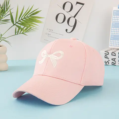 Fashionable embroidered bow pattern baseball cap, sunshade casual baseball cap, new trendy and high-end hat, suitable for ladies