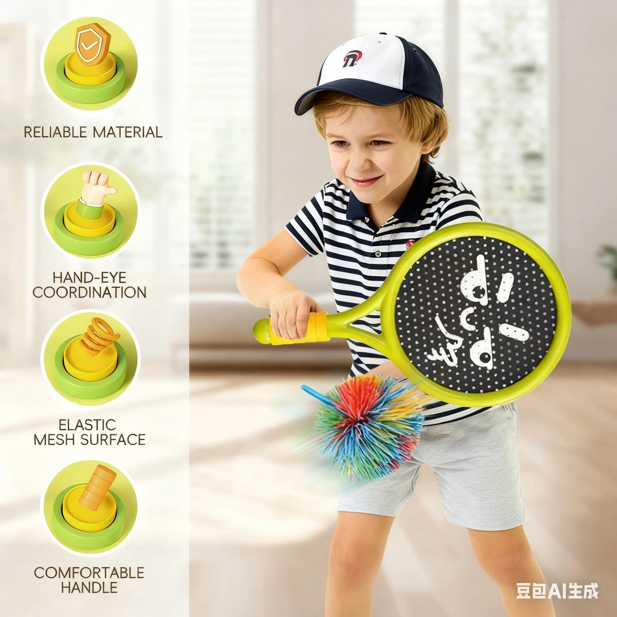 Kids Silent Indoor Tennis Racket Set - Soft Ball Vision Training Badminton Racket for 3-12 Years kids outdoor toys
Kids Silent Indoor Tennis Racket Set - Soft Ball Vision Training Badminton Racket for 3-12 Years kids outdoor toys