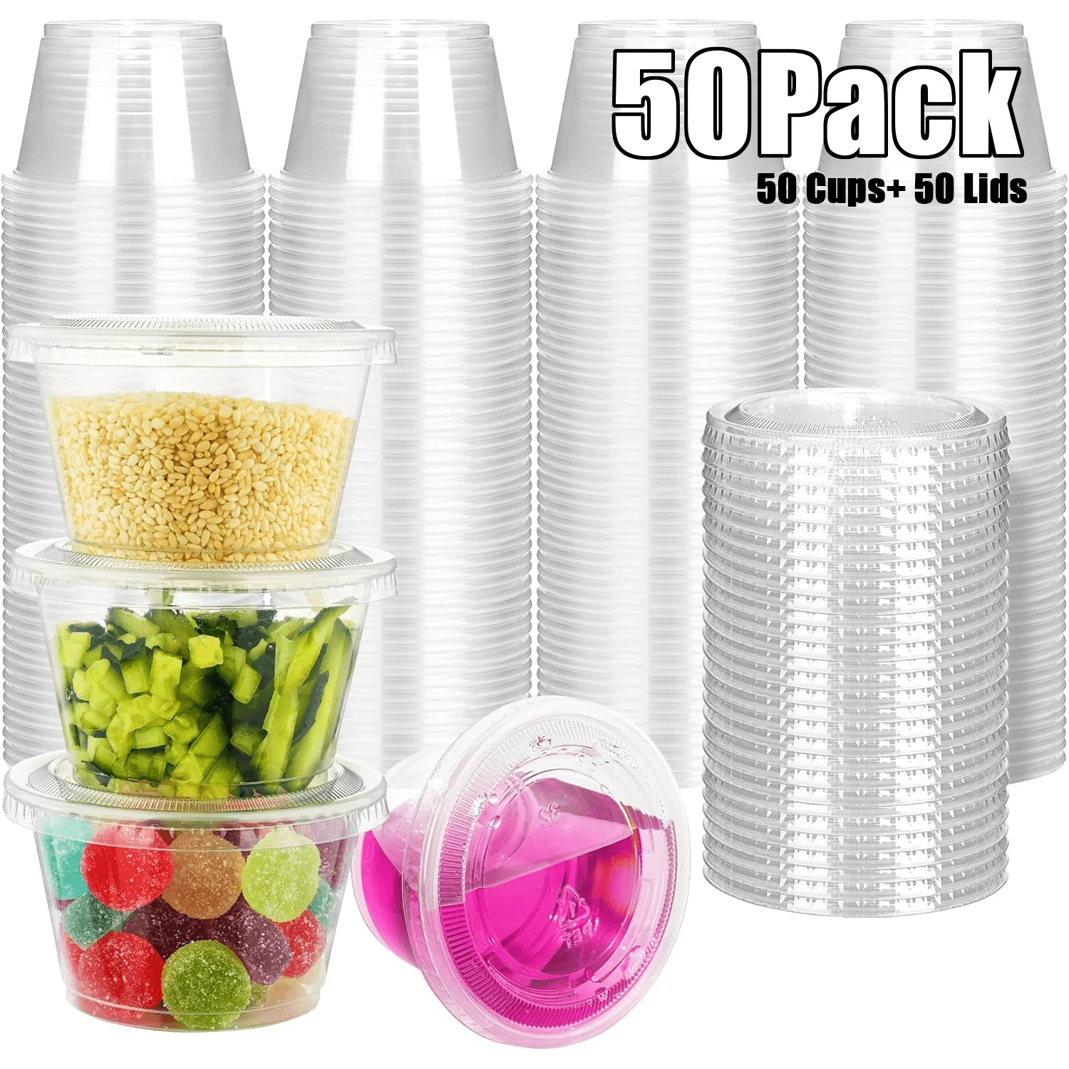 50 Pack - 6 oz Jello Shot Cups with Lids, Portion Cups, Clear Disposable Plastic Jello Shot Cups for Meal Prep, Salad Dressing, Souffle, Portion Containers
50 Pack - 6 oz Jello Shot Cups with Lids, Portion Cups, Clear Disposable Plastic Jello Shot Cups for Meal Prep, Salad Dressing, Souffle, Portion Containers