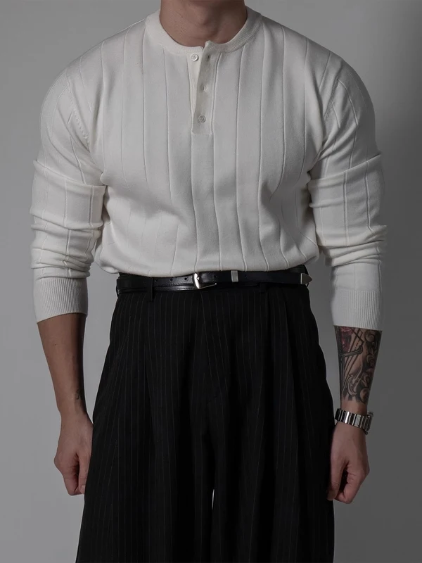 American Retro Henry Collar Knitwear Men's Autumn Winter Loose Long Sve Overhead Sweatirt Base irt Top for Men
American Retro Henry Collar Knitwear Men's Autumn Winter Loose Long Sve Overhead Sweatirt Base irt Top for Men