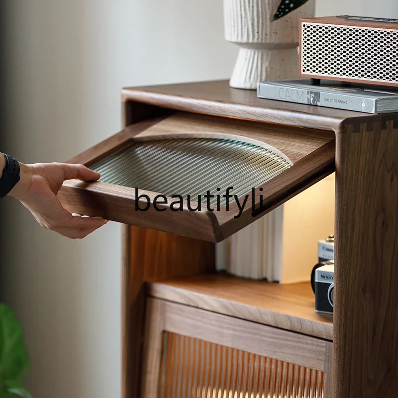 v North American black walnut TV side cabinet living room solid wood stand cabinet flip glass side cabinet
v North American black walnut TV side cabinet living room solid wood stand cabinet flip glass side cabinet