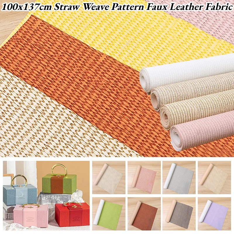 Solid Color Straw Weave Pattern Faux Leather Fabric PU Synthetic Leather for Bags Belts Gift Boxes Furniture Handmade DIY Crafts
Solid Color Straw Weave Pattern Faux Leather Fabric PU Synthetic Leather for Bags Belts Gift Boxes Furniture Handmade DIY Crafts