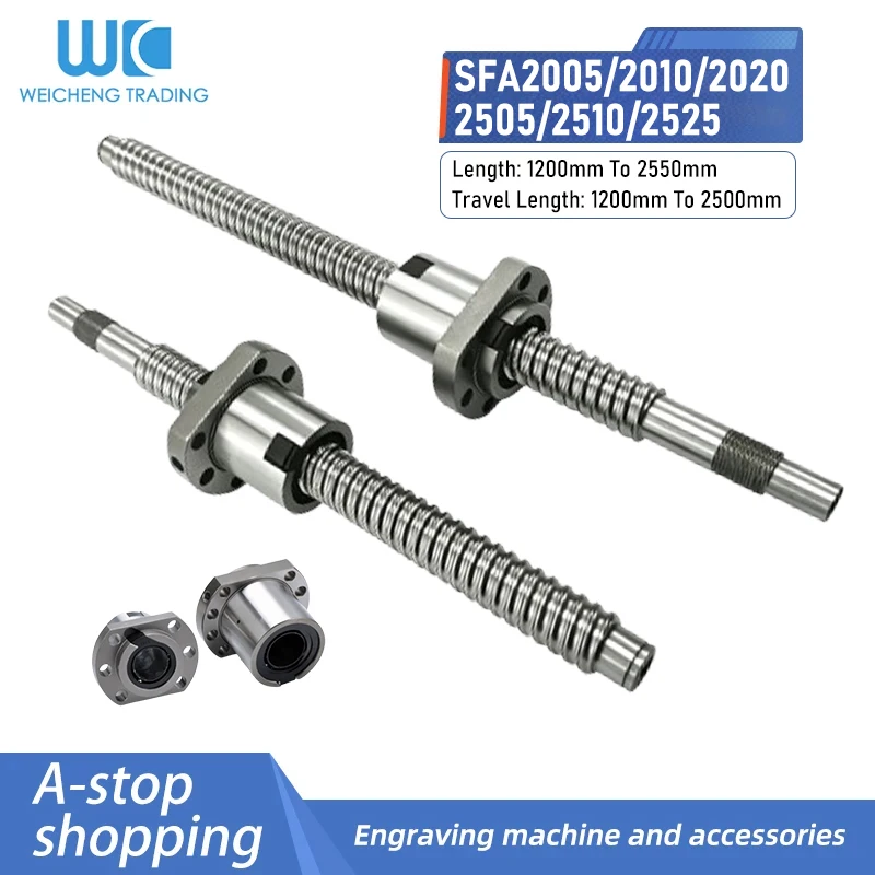 1PC Ball Screw SFA1605/1610/1616/2005/2010/2020/2505/2510/2525 Length 1200-2550mm BKBF End Machining+Ball Screw SFA Nut
1PC Ball Screw SFA1605/1610/1616/2005/2010/2020/2505/2510/2525 Length 1200-2550mm BKBF End Machining+Ball Screw SFA Nut