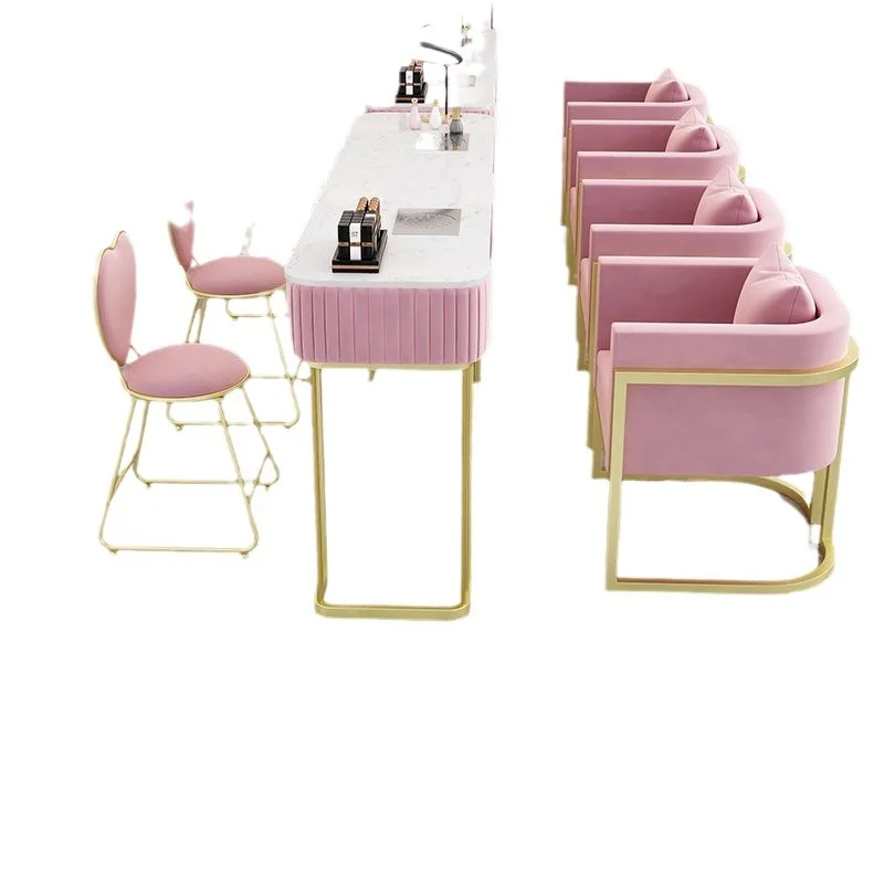 Professional Equipment Pink Beauty Salon Furniture Nail Art Double Table
Professional Equipment Pink Beauty Salon Furniture Nail Art Double Table