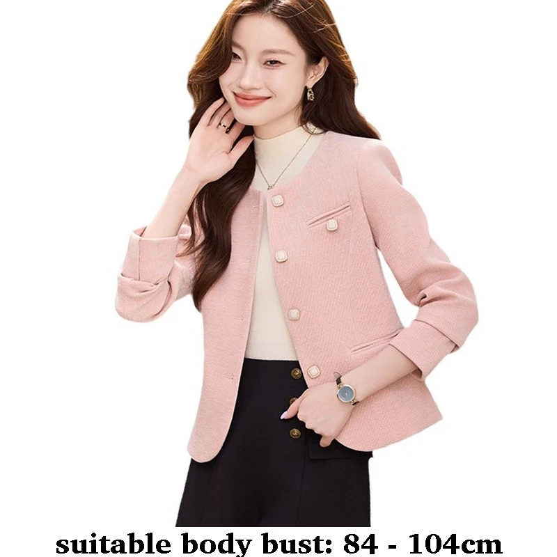 High quality woolen blazer for women button jacket O neck new autumn winter 2025 elegant office clothes pink brown
High quality woolen blazer for women button jacket O neck new autumn winter 2025 elegant office clothes pink brown