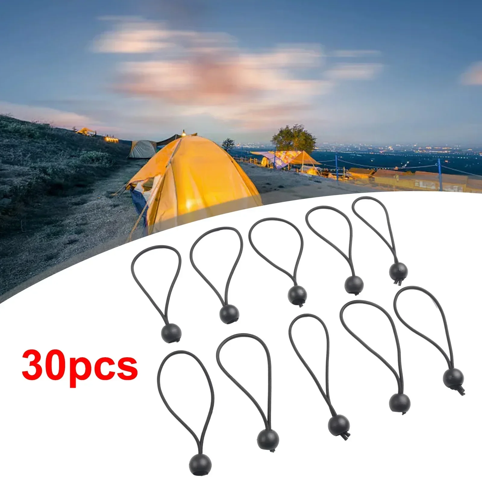 30pcs Ball Elastic Tarpaulin Tied Rope 15cm Tensioner Tie Accessory For Tent Ensures Constant Tightness / Firm Grip
30pcs Ball Elastic Tarpaulin Tied Rope 15cm Tensioner Tie Accessory For Tent Ensures Constant Tightness / Firm Grip