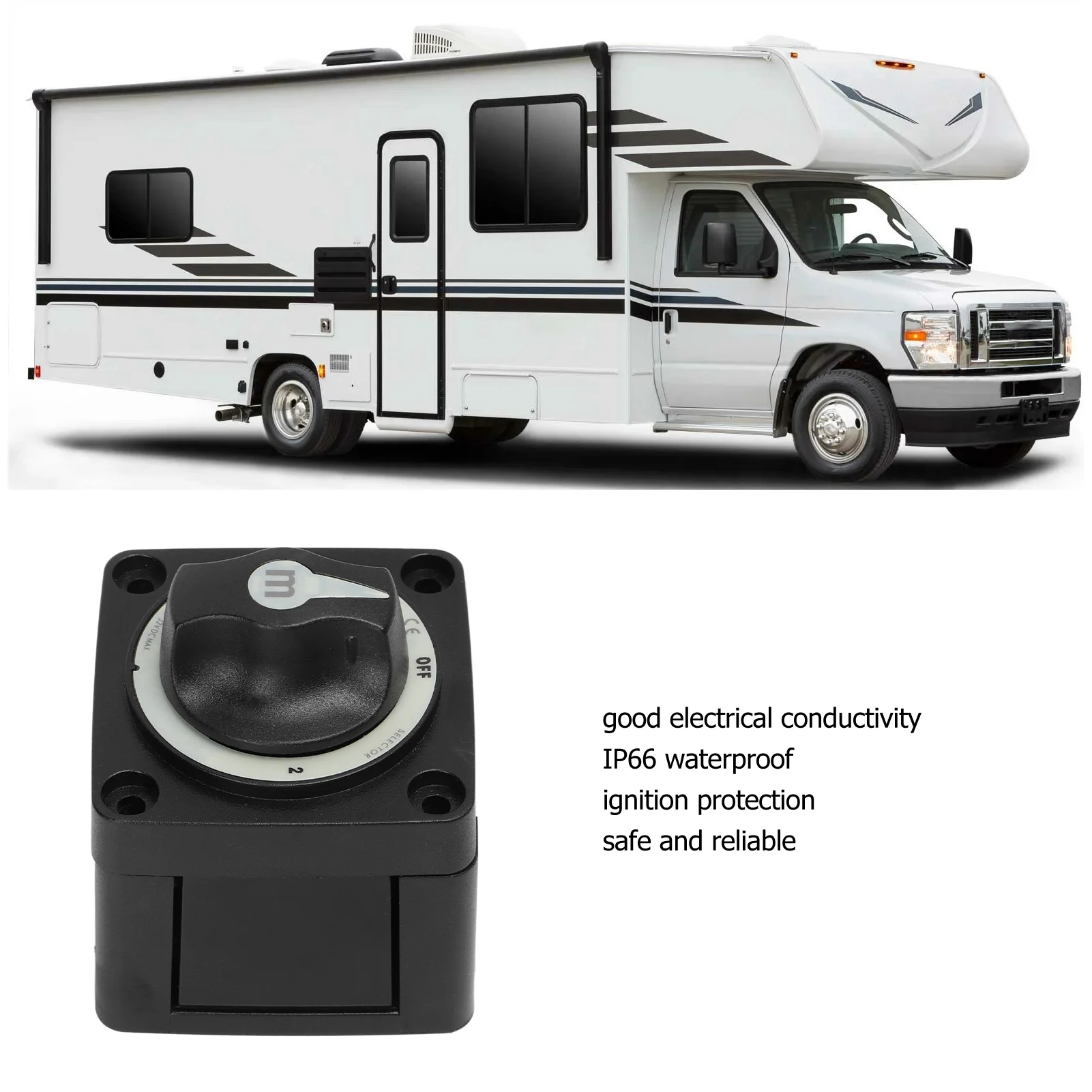 Выключатели аккумулятора Power Kill 300A Селектор аккумулятора Сверхмощный 3-позиционный морской аккумулятор для отключения лодки на колесах 
Выключатели аккумулятора Power Kill 300A Селектор аккумулятора Сверхмощный 3-позиционный морской аккумулятор для отключения лодки на колесах