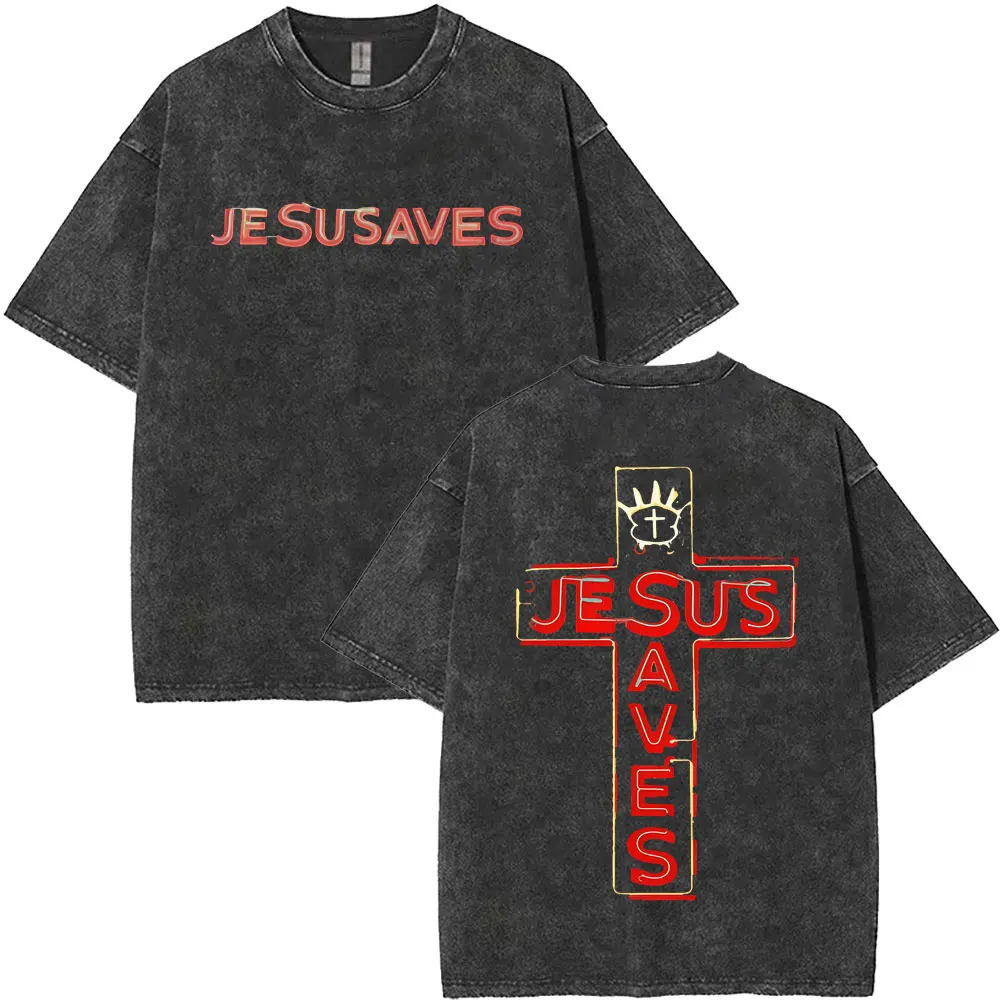 Vintage Washed T-shirt Christian Religious Jesus Aves Graphic Tshirt Men Women Fashion Oversized Streetwear Male Gothic Clothes
Vintage Washed T-shirt Christian Religious Jesus Aves Graphic Tshirt Men Women Fashion Oversized Streetwear Male Gothic Clothes