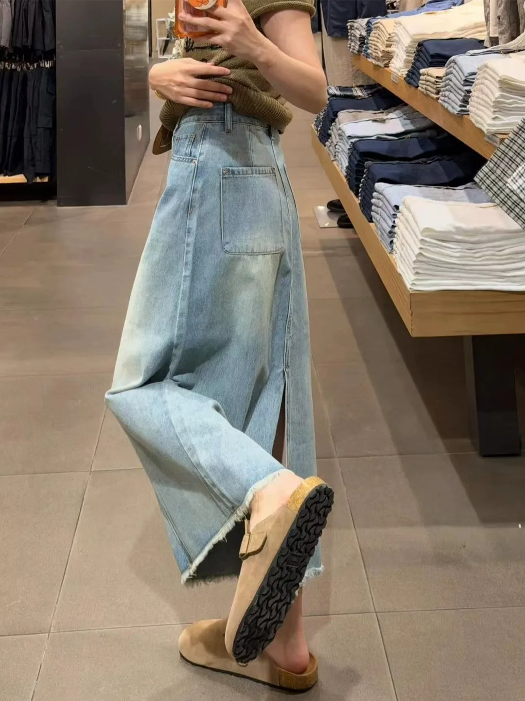 Light Blue A-Line Denim Skirt Women's Summer New Style Super White Belt Slimming Hemline High Waist Casual Back Split
Light Blue A-Line Denim Skirt Women's Summer New Style Super White Belt Slimming Hemline High Waist Casual Back Split