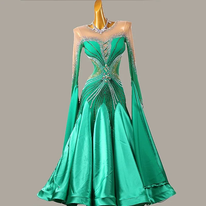 Elegant Ballroom Competition Dance Clothes Adult Long Sleeve Standard Ballroom Dancing Dress Women Customize Waltz Dance Dresses
Elegant Ballroom Competition Dance Clothes Adult Long Sleeve Standard Ballroom Dancing Dress Women Customize Waltz Dance Dresses