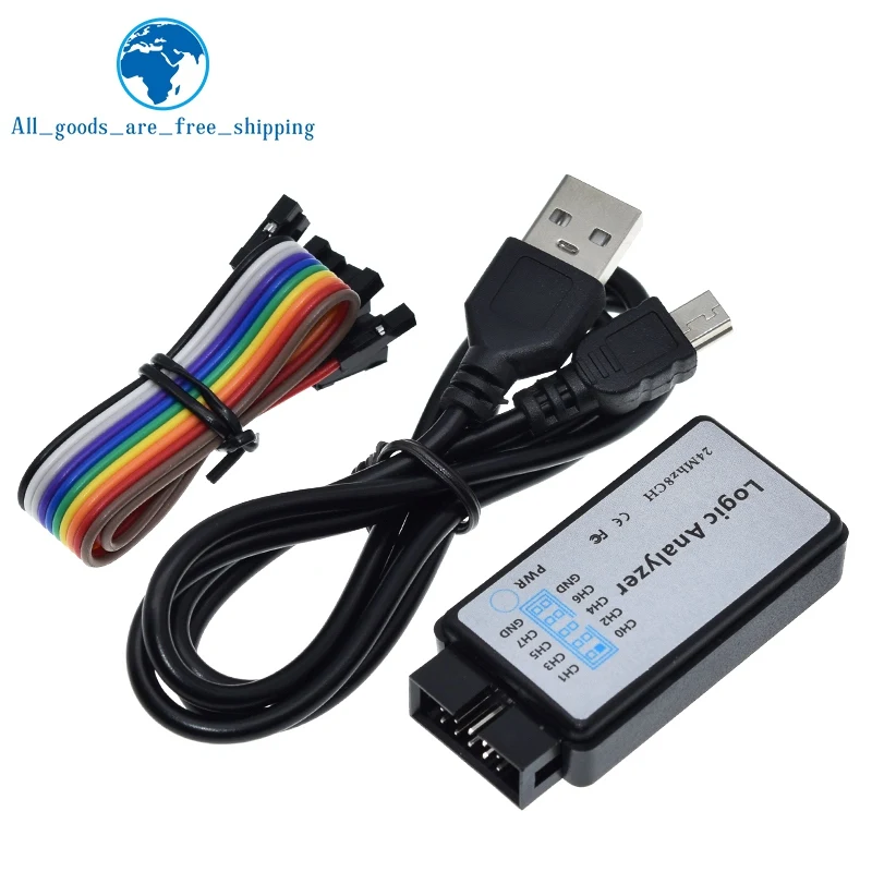 USB Logic Analyzer 24MHz 8 Channel 24M/seconds Logic Analyzer Debugger For ARM FPGA Logic Analyzer Logic 24M 8CH
USB Logic Analyzer 24MHz 8 Channel 24M/seconds Logic Analyzer Debugger For ARM FPGA Logic Analyzer Logic 24M 8CH