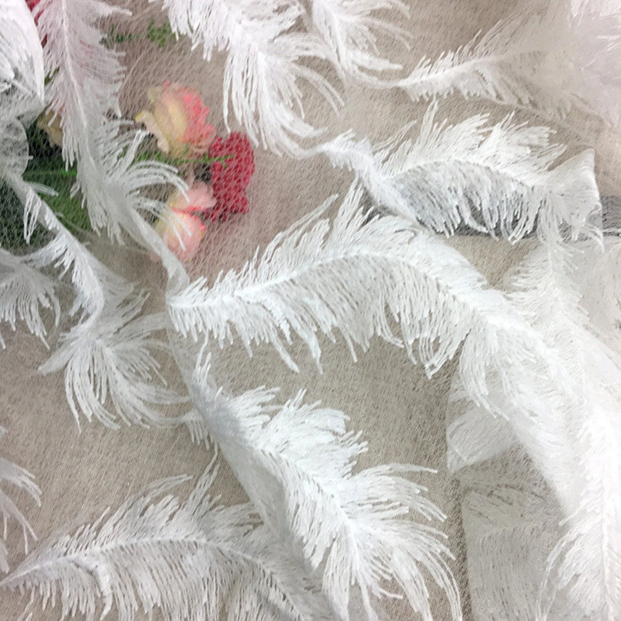1.5 meter New stylish large feather embroidered lace dress clothing gown decorative lace material
1.5 meter New stylish large feather embroidered lace dress clothing gown decorative lace material