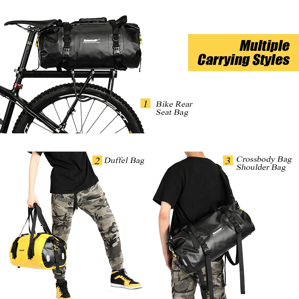 20L Waterproof Pannier Bag, Multifunctional Bike Rear Trunk Duffel Bag for Outdoor Cycling Camping Kayaking Travel
20L Waterproof Pannier Bag, Multifunctional Bike Rear Trunk Duffel Bag for Outdoor Cycling Camping Kayaking Travel