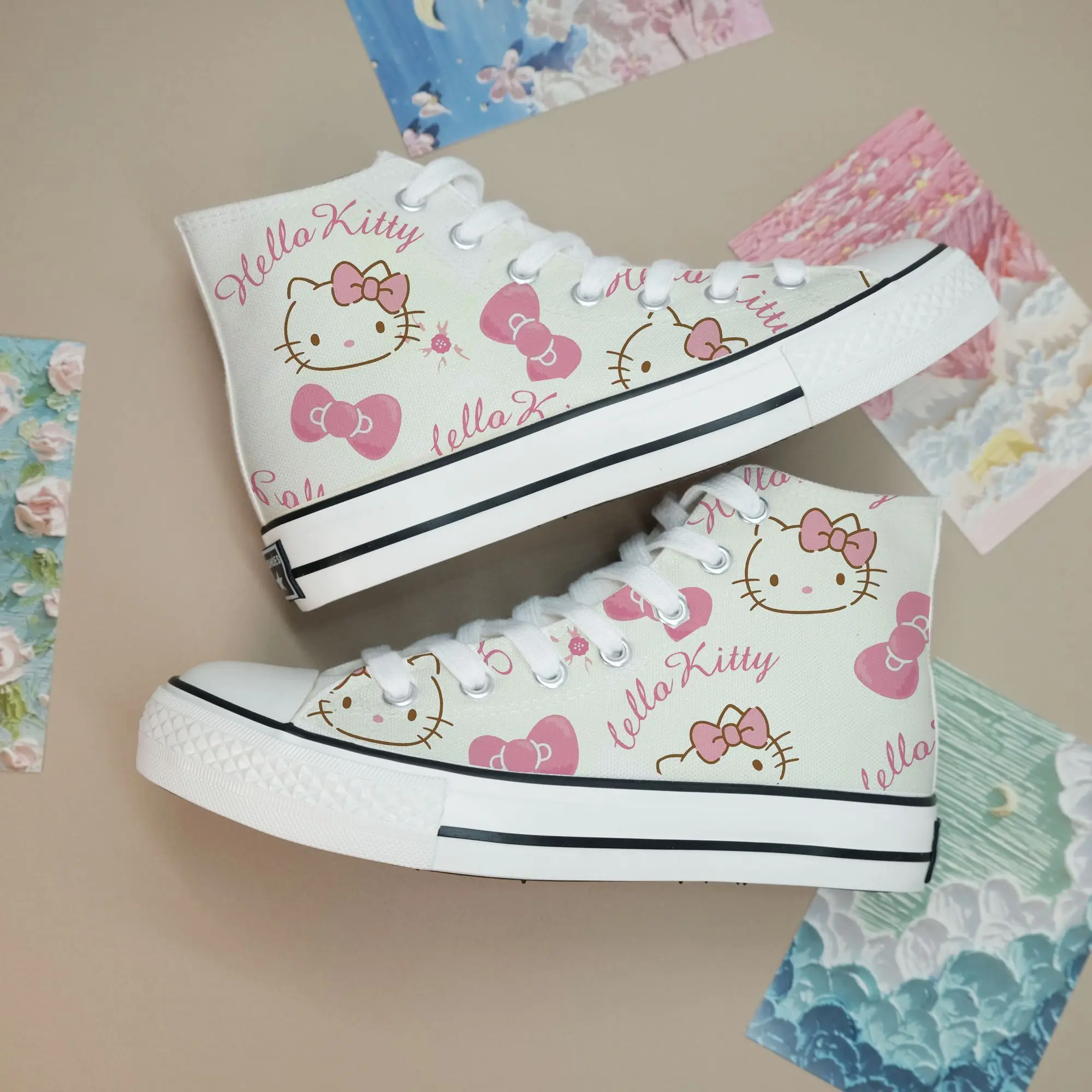 Anime Hello Kitty Kawaii Shoes Lovely Students High Top Canvas Shoes Female Casual Flat Sneakers Women Shoes
Anime Hello Kitty Kawaii Shoes Lovely Students High Top Canvas Shoes Female Casual Flat Sneakers Women Shoes