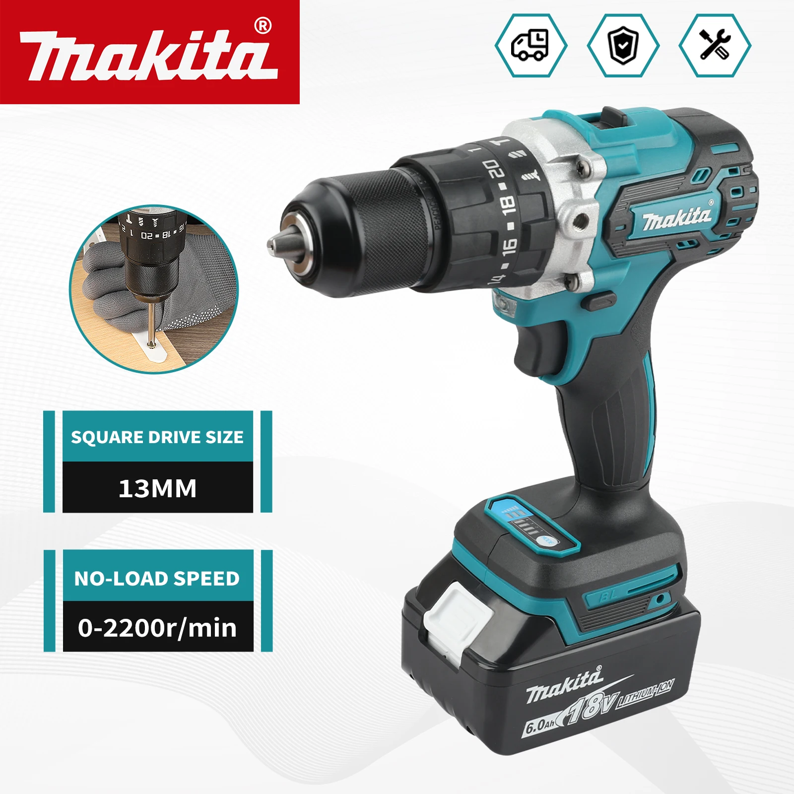 Makita DDF487 18V LXT Cordless Brushless Drill 13mm 1700rpm Impact Function Screwdriver for Wood Metal Drilling Driving Tool
Makita DDF487 18V LXT Cordless Brushless Drill 13mm 1700rpm Impact Function Screwdriver for Wood Metal Drilling Driving Tool
