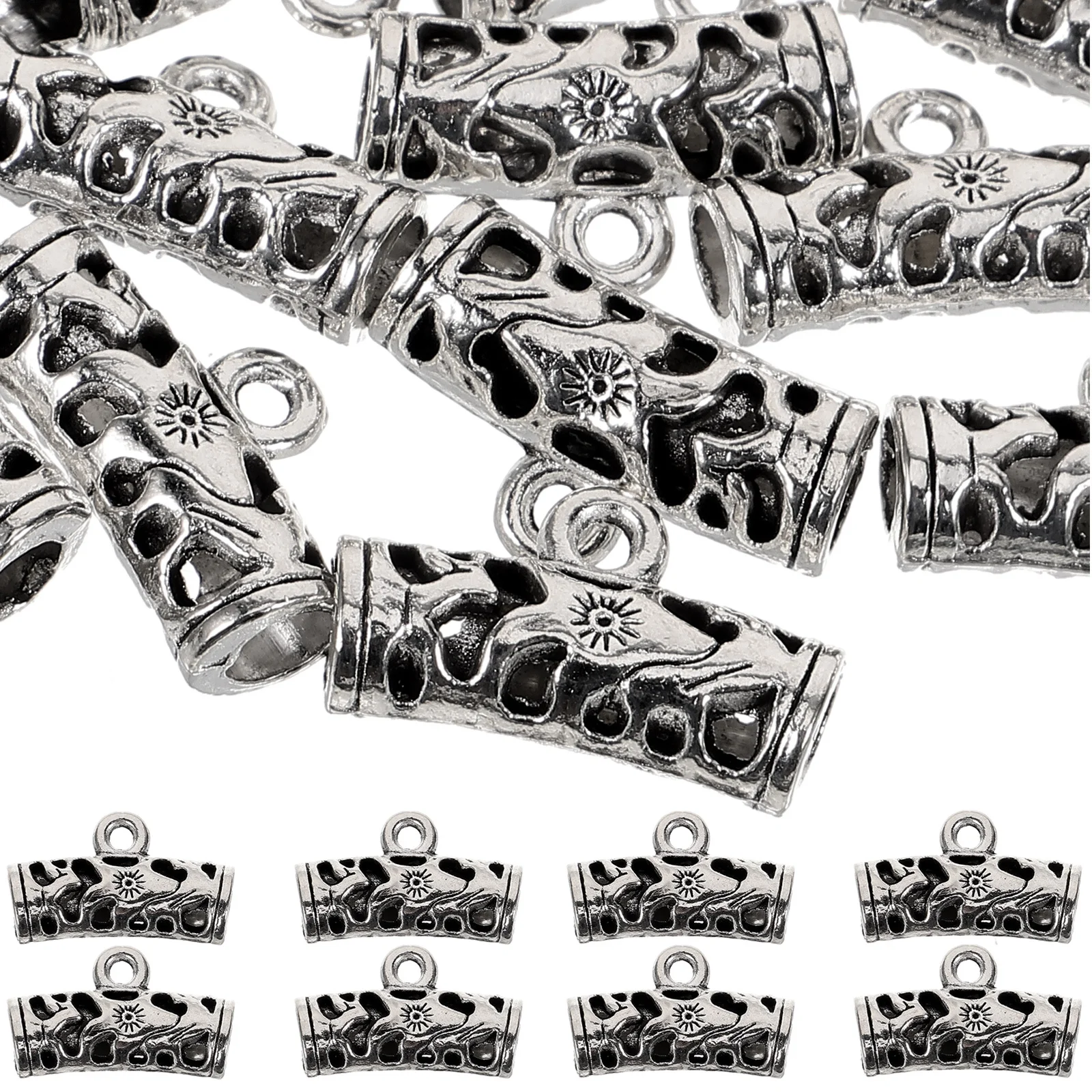 30Pcs Jewelry Making Pendant Charms Tibetan Tube Bails Necklace Bracelet DIY Crafts Hanging Charm Link Connector Accessories
30Pcs Jewelry Making Pendant Charms Tibetan Tube Bails Necklace Bracelet DIY Crafts Hanging Charm Link Connector Accessories