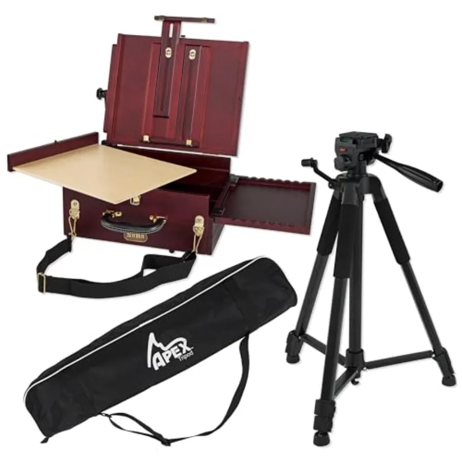 Pochade Box and Creative Mark Apex Camera Tripod Portable Adjustable Paint Easel and Storage Organizer for Plein Air Artists an
Pochade Box and Creative Mark Apex Camera Tripod Portable Adjustable Paint Easel and Storage Organizer for Plein Air Artists an