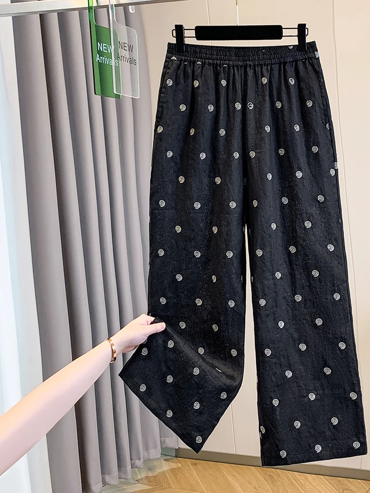 Casual Cotton Linen Straight Leg Pants Elastic Waist Slimming Nine Point Printed Wide Leg Pants Summer New Style plus Size Wo...
Casual Cotton Linen Straight Leg Pants Elastic Waist Slimming Nine Point Printed Wide Leg Pants Summer New Style plus Size Wo...