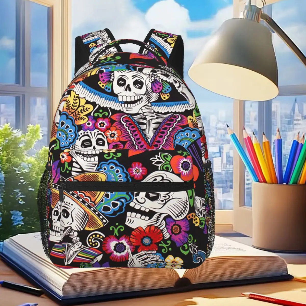 Mexican Sugar Skull Day Of The Dead Backpack Student Boys Girls BookBag Children School Bag Computer Shoulder Bags for Men Women
Mexican Sugar Skull Day Of The Dead Backpack Student Boys Girls BookBag Children School Bag Computer Shoulder Bags for Men Women
