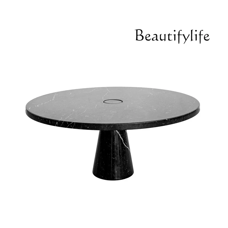 Nordic minimalist natural marble round retro coffee table creative designer living room tea table
Nordic minimalist natural marble round retro coffee table creative designer living room tea table