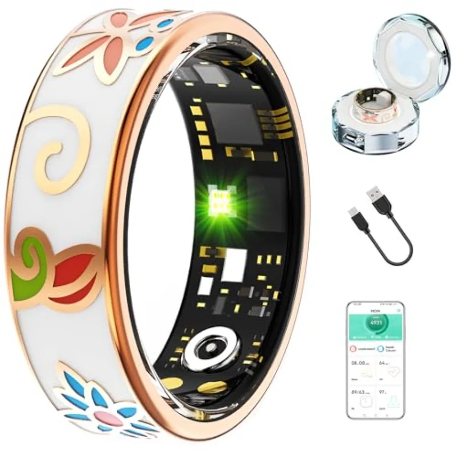 Smart Ring for Women Men Fitness Tracker with Heart Rate Blood Oxygen Blood Pressure Sleep Monitoring Step Counting IP68 Waterp
Smart Ring for Women Men Fitness Tracker with Heart Rate Blood Oxygen Blood Pressure Sleep Monitoring Step Counting IP68 Waterp