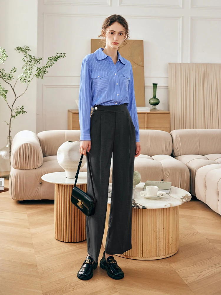 OLrain Women Slacks 2025 Spring Summer French Dark Gray Casual Pants Trend High-waisted Loose Straight Wide-leg Pants O23CK68628
OLrain Women Slacks 2025 Spring Summer French Dark Gray Casual Pants Trend High-waisted Loose Straight Wide-leg Pants O23CK68628