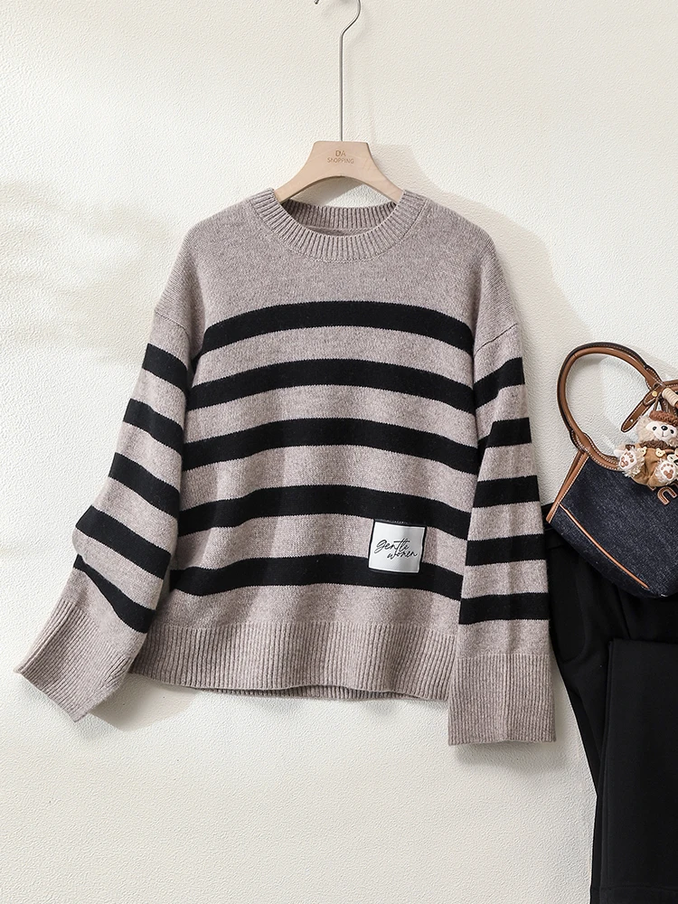 Ultra-Thin Merino Wool Striped Loose Fit round Ne Knitwear for Women High-End Vintage Sle Comfortable Warm Autumn Winter ...
Ultra-Thin Merino Wool Striped Loose Fit round Ne Knitwear for Women High-End Vintage Sle Comfortable Warm Autumn Winter ...