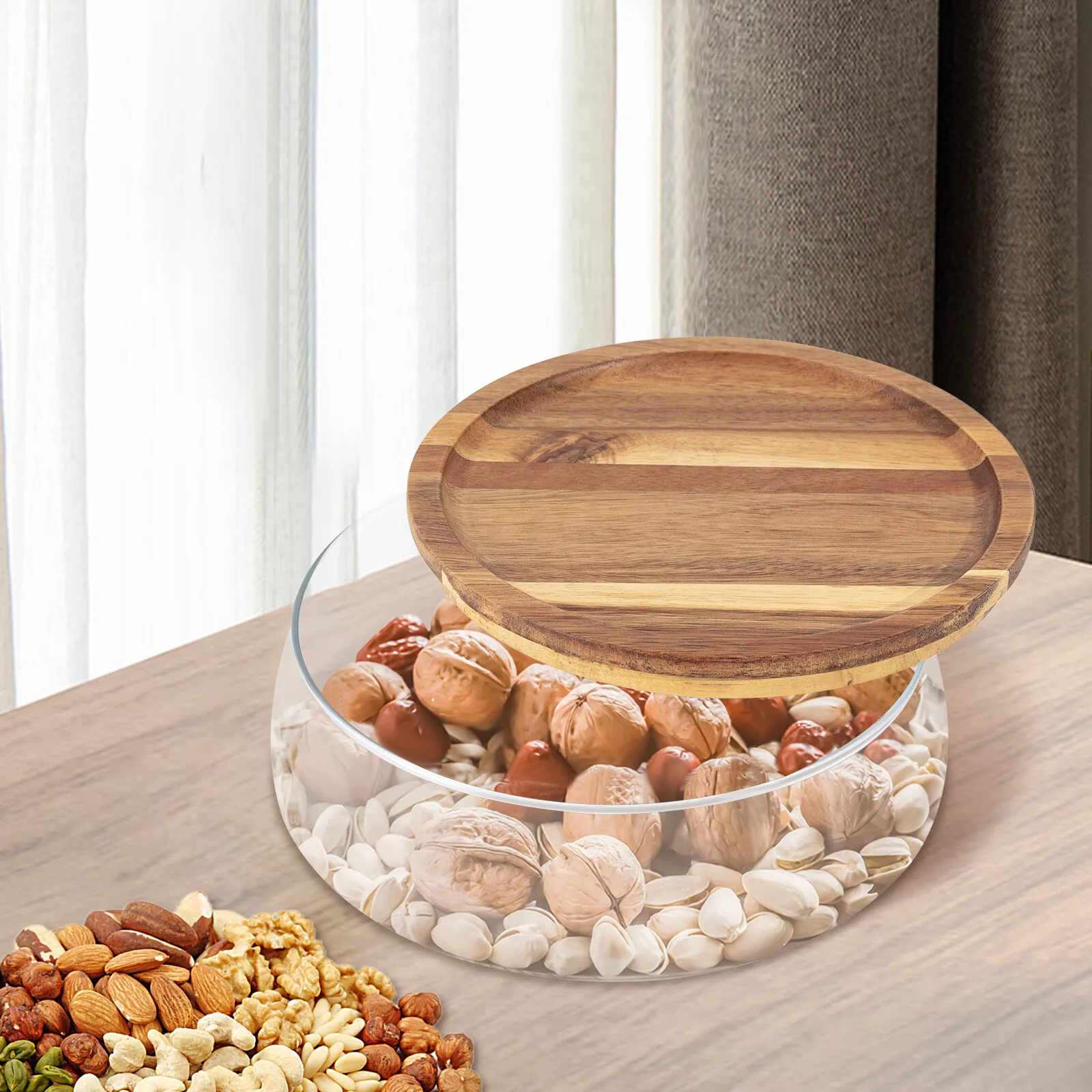Glass Candy Nuts Serving Storage Container Snack Tray Plates with Wooden Lid
Glass Candy Nuts Serving Storage Container Snack Tray Plates with Wooden Lid