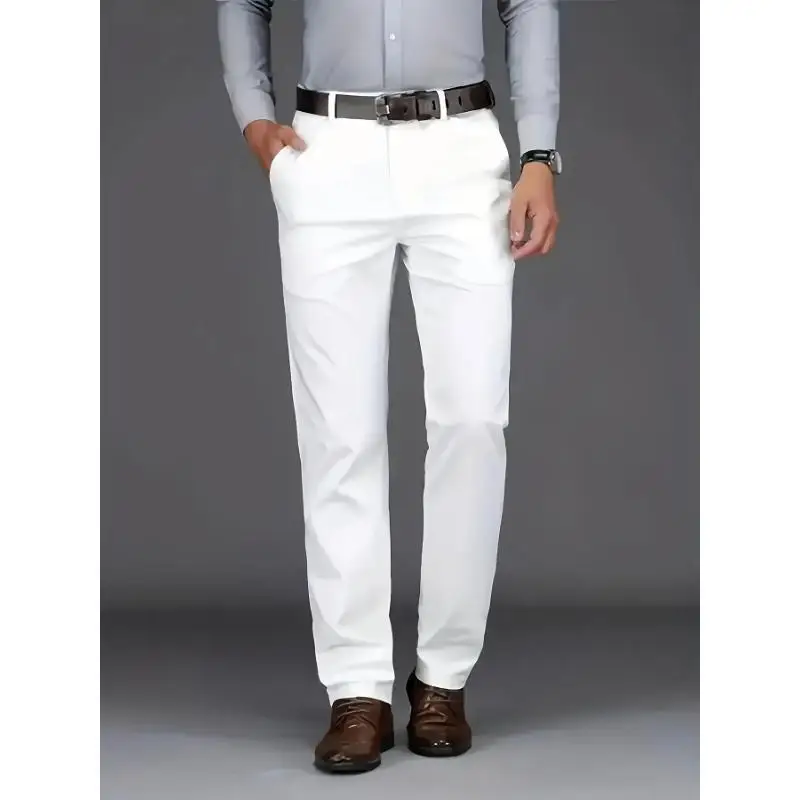 Men's Elastic Waist Straight Leg Trousers Elastic Straight Leg Pants Business Casual Mid-Term Neutral Style Spring Season
Men's Elastic Waist Straight Leg Trousers Elastic Straight Leg Pants Business Casual Mid-Term Neutral Style Spring Season