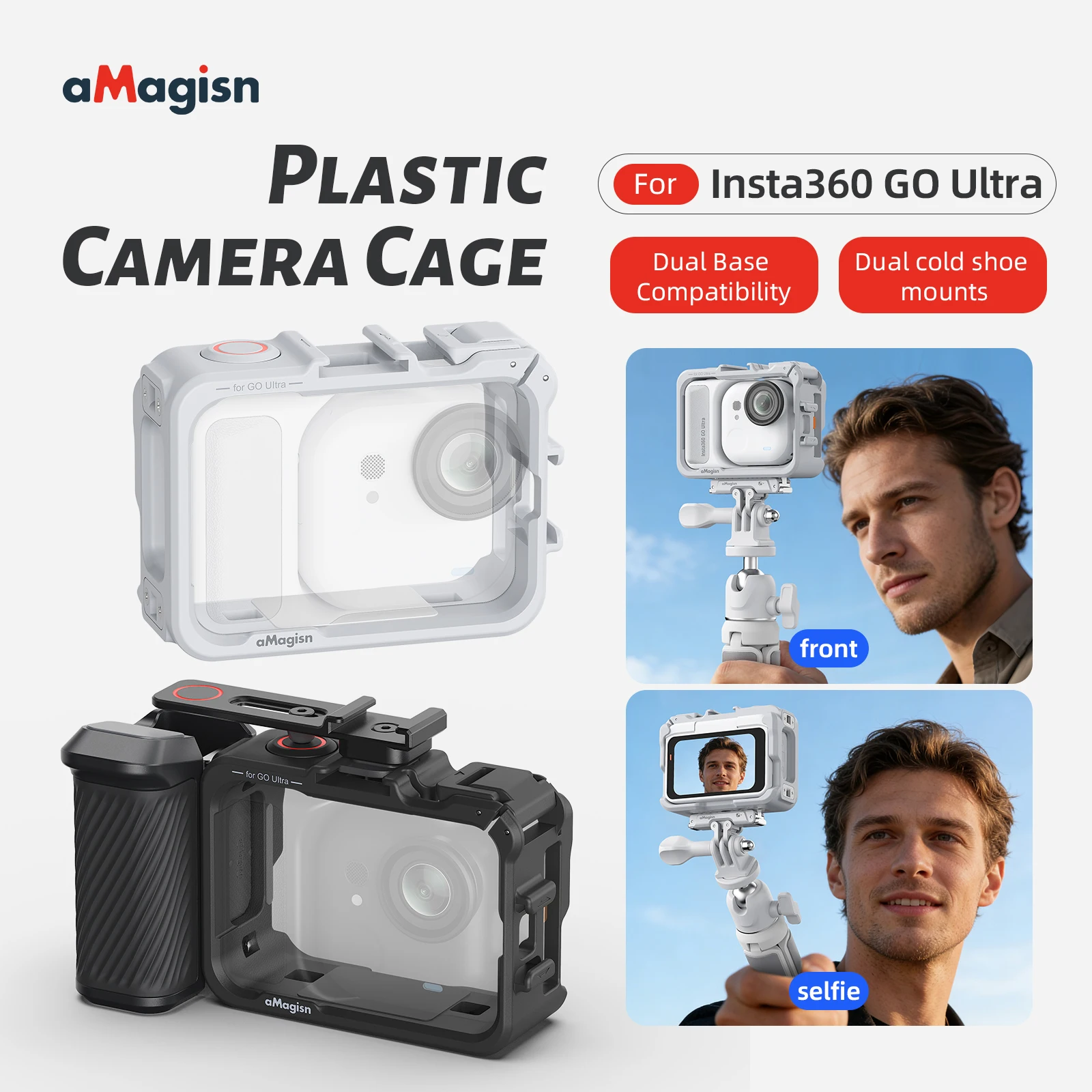 Multifunctional Plastic Protective Frame Cage for Insta360 GO Ultra Cage w Cold Shoe Expansion Mounts For Go Ultra Accessories
Multifunctional Plastic Protective Frame Cage for Insta360 GO Ultra Cage w Cold Shoe Expansion Mounts For Go Ultra Accessories