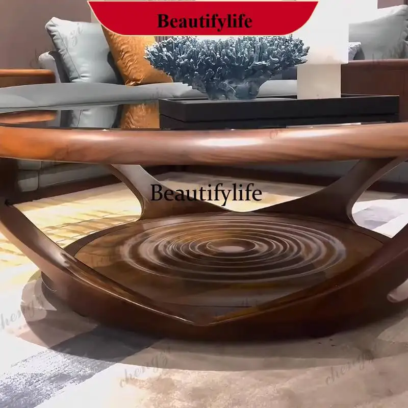 YL Italian minimalist North American black walnut light luxury solid wood living room antique coffee table light luxury round
YL Italian minimalist North American black walnut light luxury solid wood living room antique coffee table light luxury round