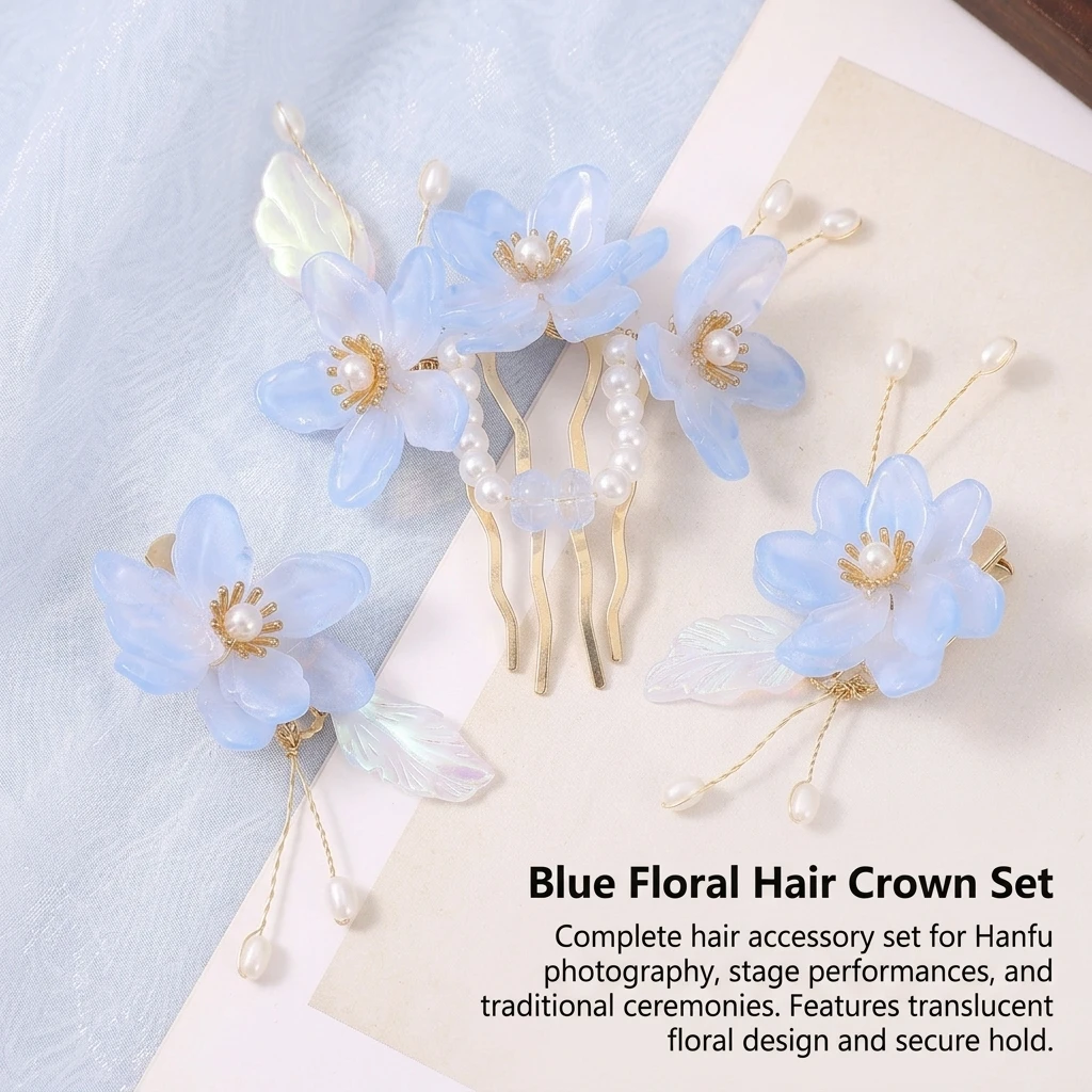 Blue Flower Hair Combs Elegant Floral Hairpins New Chinese Style Hair Accessories for Women Girls Hanfu Dress Hair Jewelry
Blue Flower Hair Combs Elegant Floral Hairpins New Chinese Style Hair Accessories for Women Girls Hanfu Dress Hair Jewelry