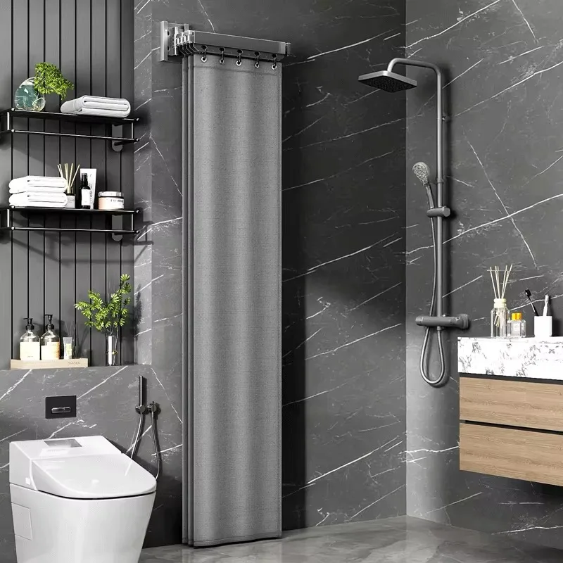 【Fashionable】Foldable Shower Curtain Rod Set, Waterproof High-end Bathroom Partition For Wet And Dry Separation, With A Folding
【Fashionable】Foldable Shower Curtain Rod Set, Waterproof High-end Bathroom Partition For Wet And Dry Separation, With A Folding