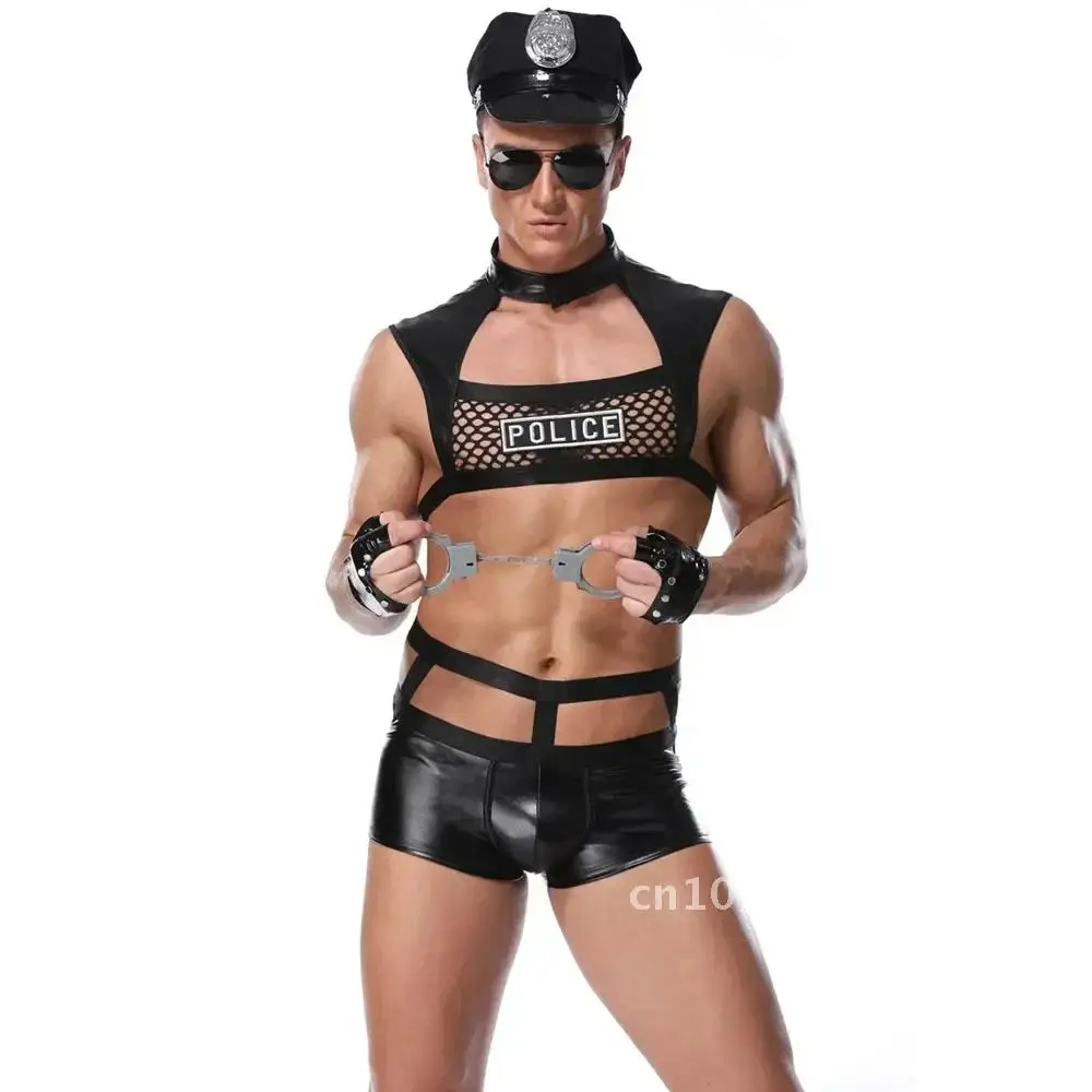 Men Sexy Police Costume Black Latex Mesh Sexy Lingerie Hot Erotic Cop Uniform Cosplay Policemen Dress Up Outfit
Men Sexy Police Costume Black Latex Mesh Sexy Lingerie Hot Erotic Cop Uniform Cosplay Policemen Dress Up Outfit
