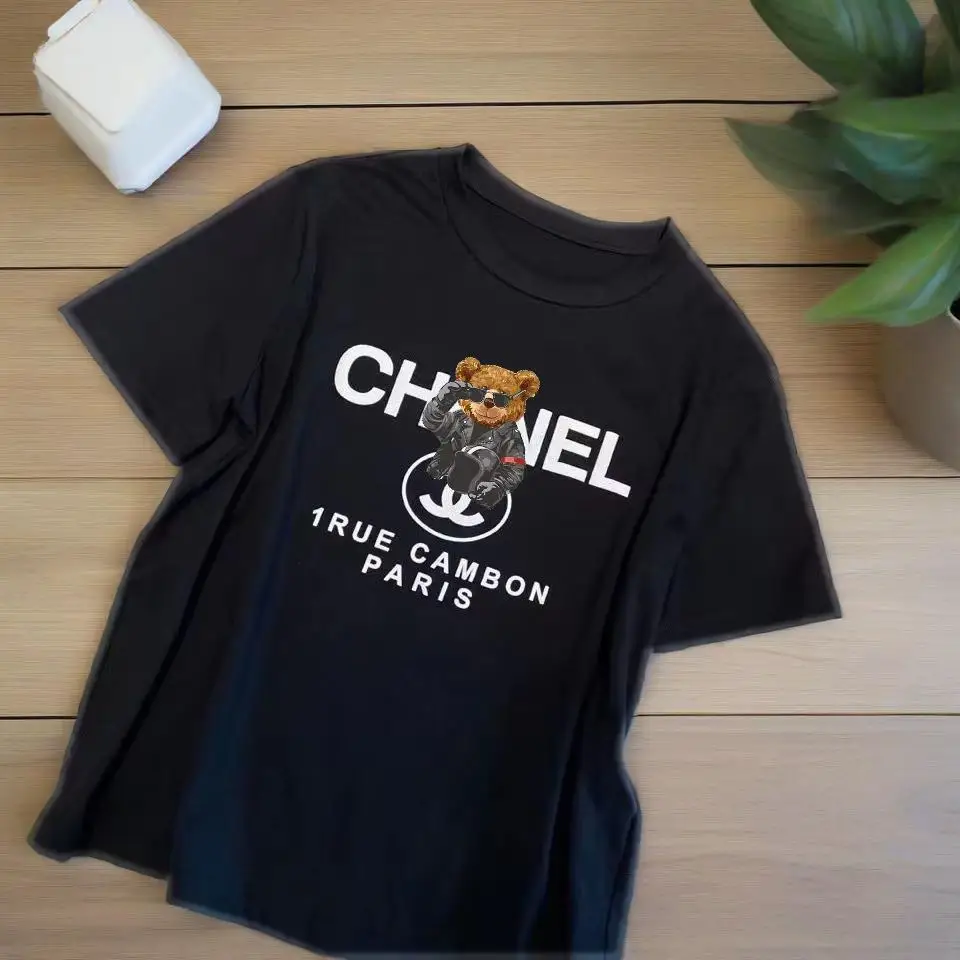 Men's and Women's Short-sleeved T-shirts Pure Cotton Luxurious High Quality Bear Print Brand Summer
Men's and Women's Short-sleeved T-shirts Pure Cotton Luxurious High Quality Bear Print Brand Summer