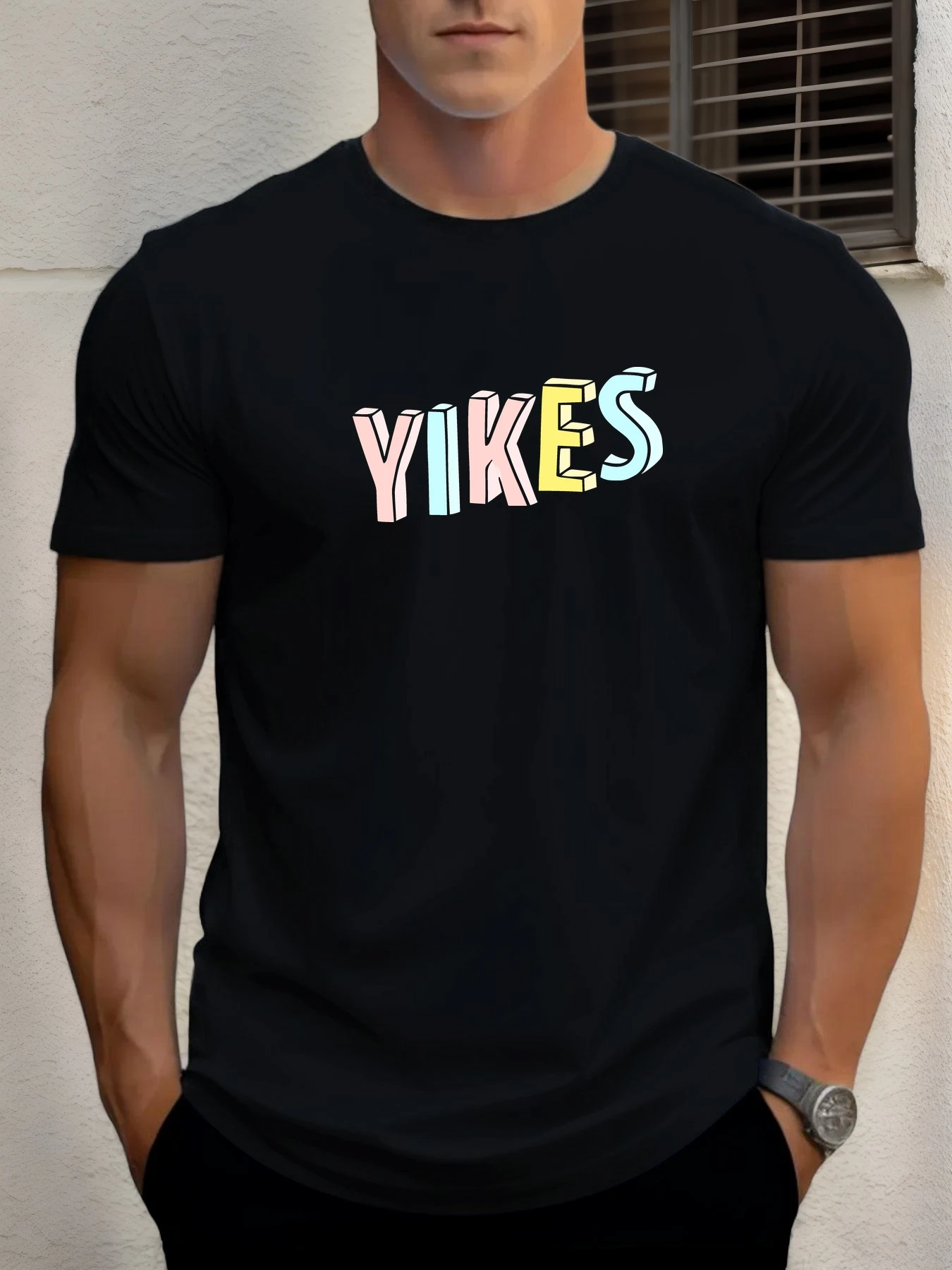 Men's cotton T-shirt, summer round neck short sleeves, YIKES printed breathable street clothing fashion cool T-shirt
Men's cotton T-shirt, summer round neck short sleeves, YIKES printed breathable street clothing fashion cool T-shirt