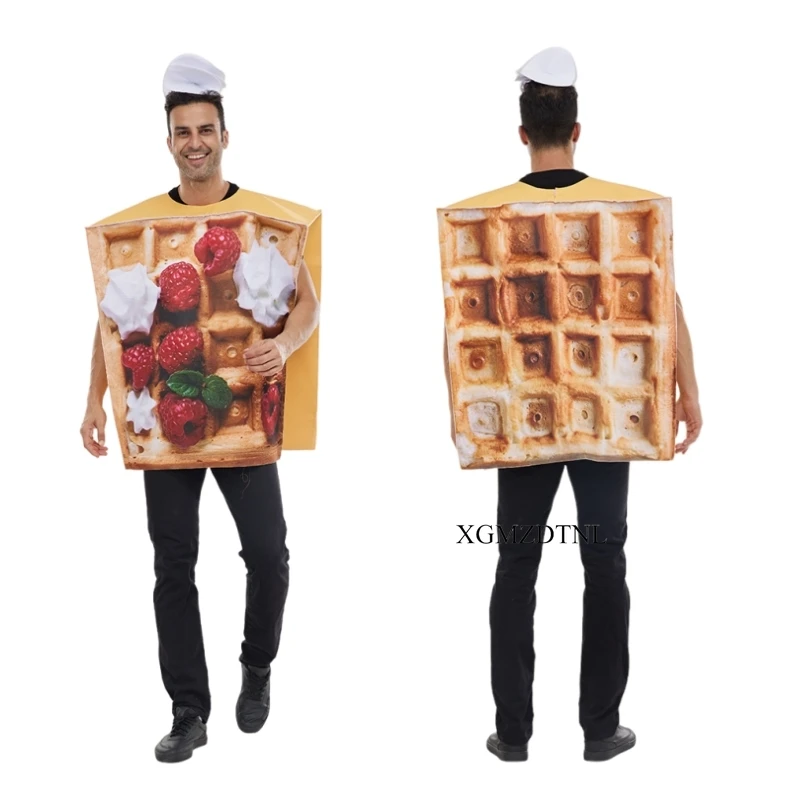 Halloween Funny Waffle Muffin Food Role Play Costume Carnival Party Adult Cosplay Suits
Halloween Funny Waffle Muffin Food Role Play Costume Carnival Party Adult Cosplay Suits