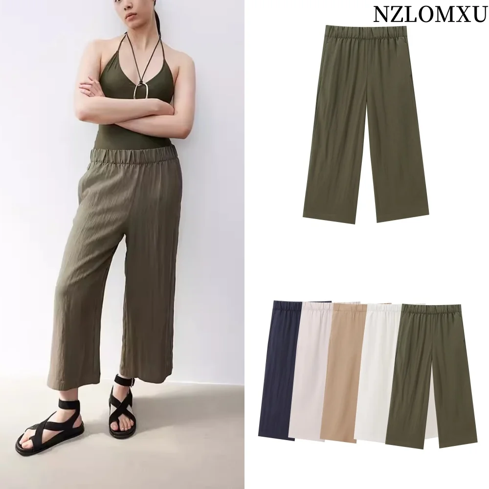 Women Fashion Spring Summer Loose Soft Comfortable Casual Black Pants Chic Female Elastic Waist Wide Legs Trousers Mujer
Women Fashion Spring Summer Loose Soft Comfortable Casual Black Pants Chic Female Elastic Waist Wide Legs Trousers Mujer