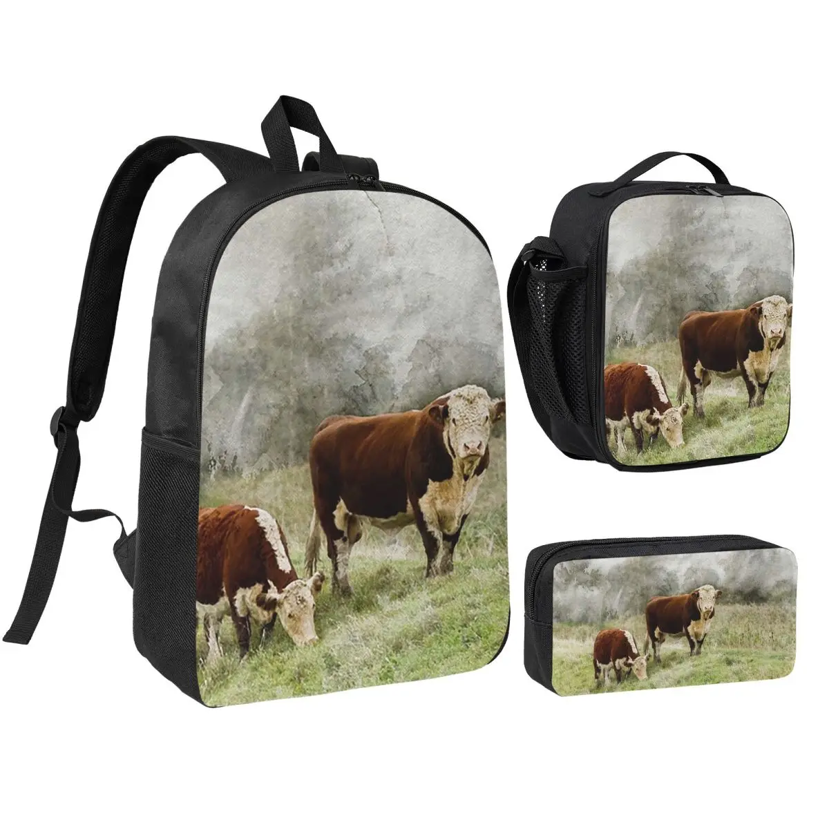 Hereford Bull And Cow Watercolour Photograph Backpack BookBag School Bag Shoulder Bags 3ps Insulated Lunch Bag Pencil Case
Hereford Bull And Cow Watercolour Photograph Backpack BookBag School Bag Shoulder Bags 3ps Insulated Lunch Bag Pencil Case