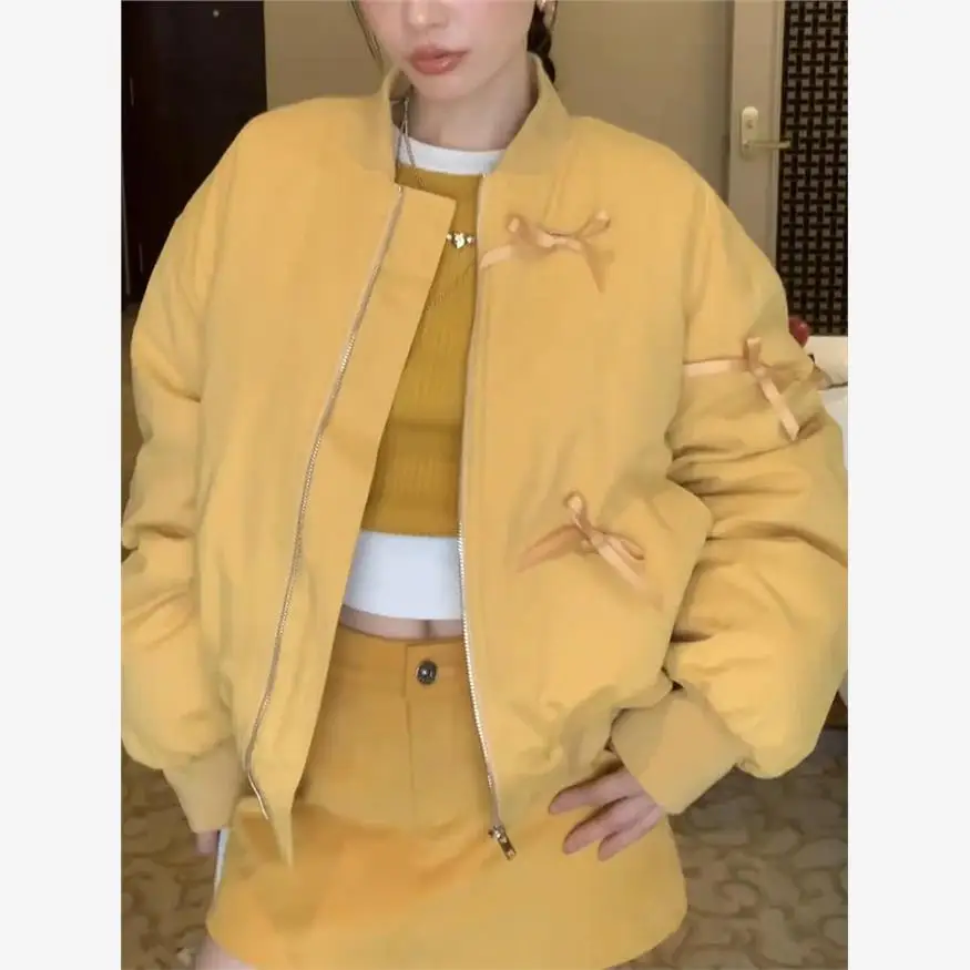 Loose Baseball Sle Cotton Jaet Women's Faionable Knot Design Versatile Autumn Winter New Arrival Cleanfit ort Outerwear
Loose Baseball Sle Cotton Jaet Women's Faionable Knot Design Versatile Autumn Winter New Arrival Cleanfit ort Outerwear