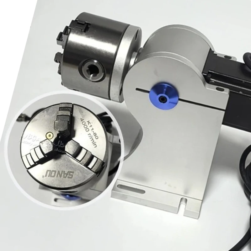 New D80 80mm Chuck A Axis Nema23 Motor Rotary Axis with 2M Wire for Fiber Laser Carving Engraving Machine Cylinders Marking
New D80 80mm Chuck A Axis Nema23 Motor Rotary Axis with 2M Wire for Fiber Laser Carving Engraving Machine Cylinders Marking