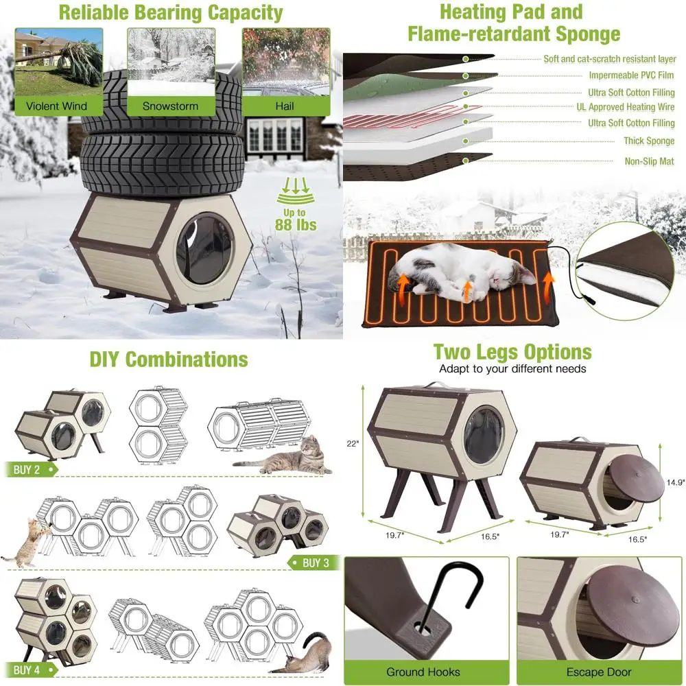 Утепленный уличный домик для кошек с регулируемой температурой и таймером для зимнего комфорта
Утепленный уличный домик для кошек с регулируемой температурой и таймером для зимнего комфорта