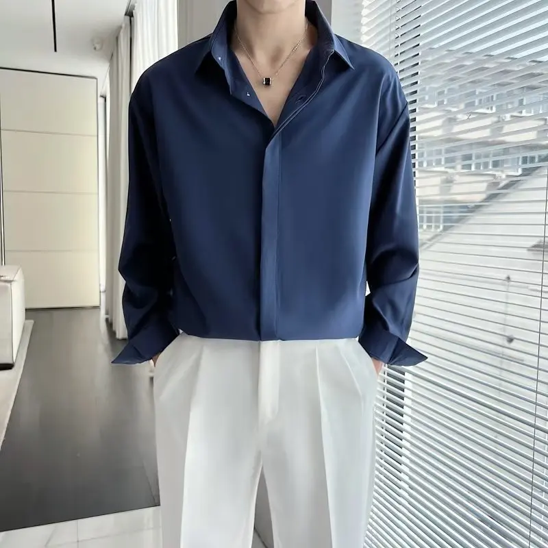 Spring New Korean Solid Long Sleeved Shirt for Men Fashion Business Casual Formal Shirt Elegant Social Tops Y2k Men Clothing
Spring New Korean Solid Long Sleeved Shirt for Men Fashion Business Casual Formal Shirt Elegant Social Tops Y2k Men Clothing