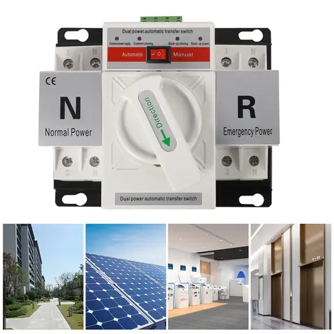 110V 2P 63A Mini Dual Power Automatic Transfer Switches Toggle Controller Change-Over Switch Self Cast Conversion