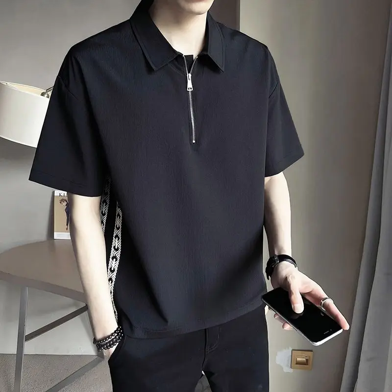 Summer New Fashion Smart Casual Half Zipper Short Sleeved Polo Shirt Men Lapel Solid Printed Trendy Versatile Slim Thin Tops
Summer New Fashion Smart Casual Half Zipper Short Sleeved Polo Shirt Men Lapel Solid Printed Trendy Versatile Slim Thin Tops